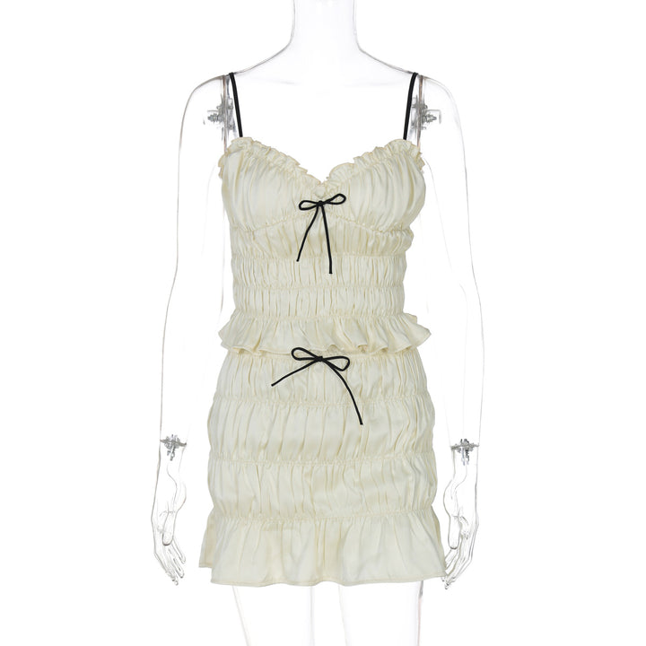 Damen Raffiniertes Mini-Kleid mit Rüschendetails und verstellbaren Trägern Drune
