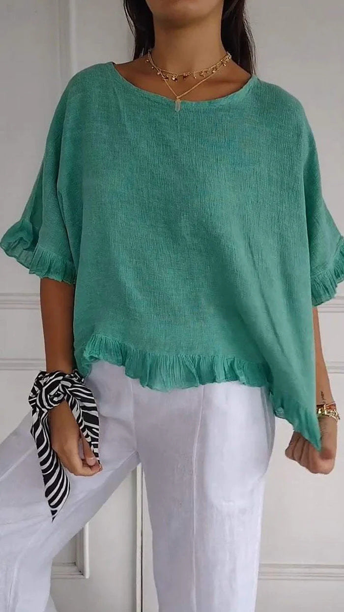 Damen Leichtes Shirt mit Fransen Drune