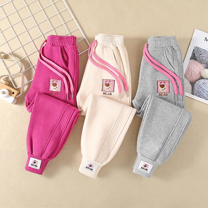 Damen bequeme Sweatpants mit aufgesticktem Motiv und elastischem Bund Drune