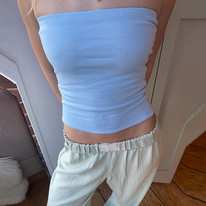 Damen Bustier-Oberteil mit feinen Streifen Drune