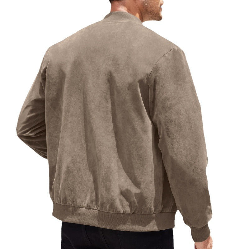 Herren lässige Bomberjacke mit elastischen Bündchen und praktischen Taschen Drune