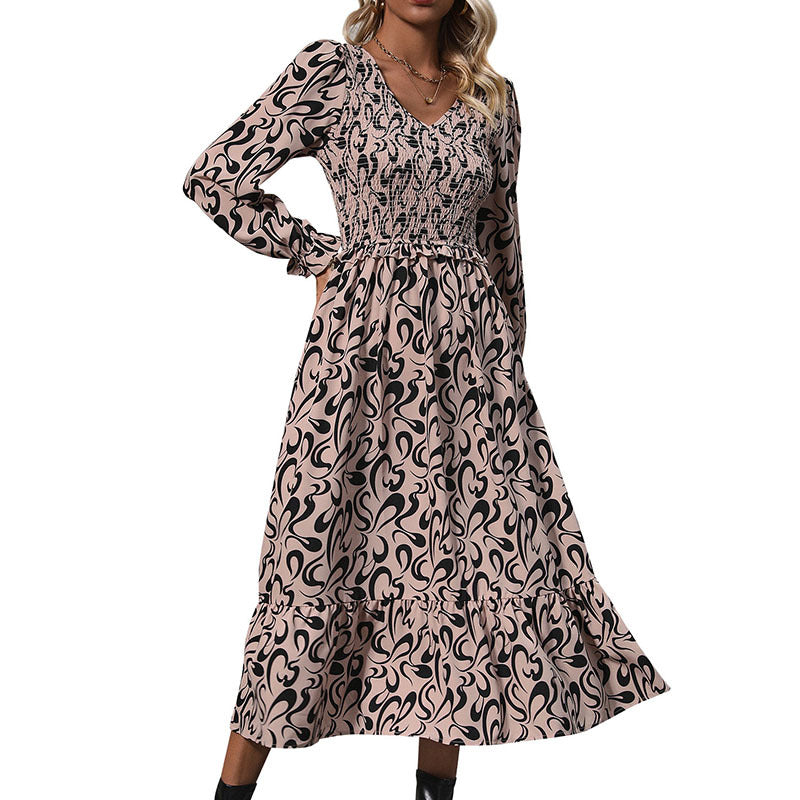 Damen Maxikleid mit elastischen Einsätzen Drune