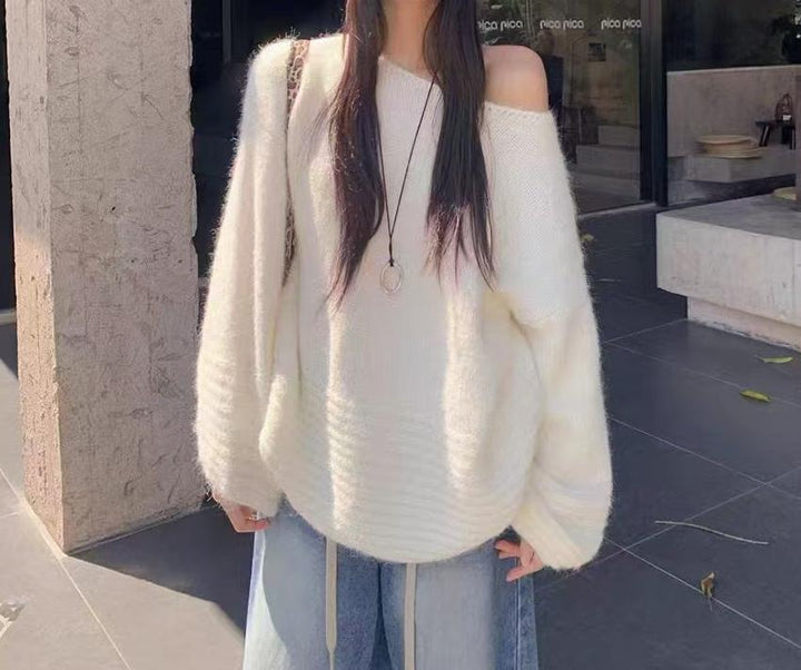 Damen Oversized Strickpullover Drune