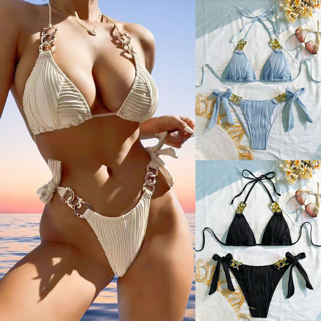 Damen Triangel-Bikini mit raffinierten Kettendetails Drune