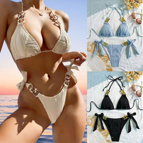 Damen Triangel-Bikini mit raffinierten Kettendetails Drune