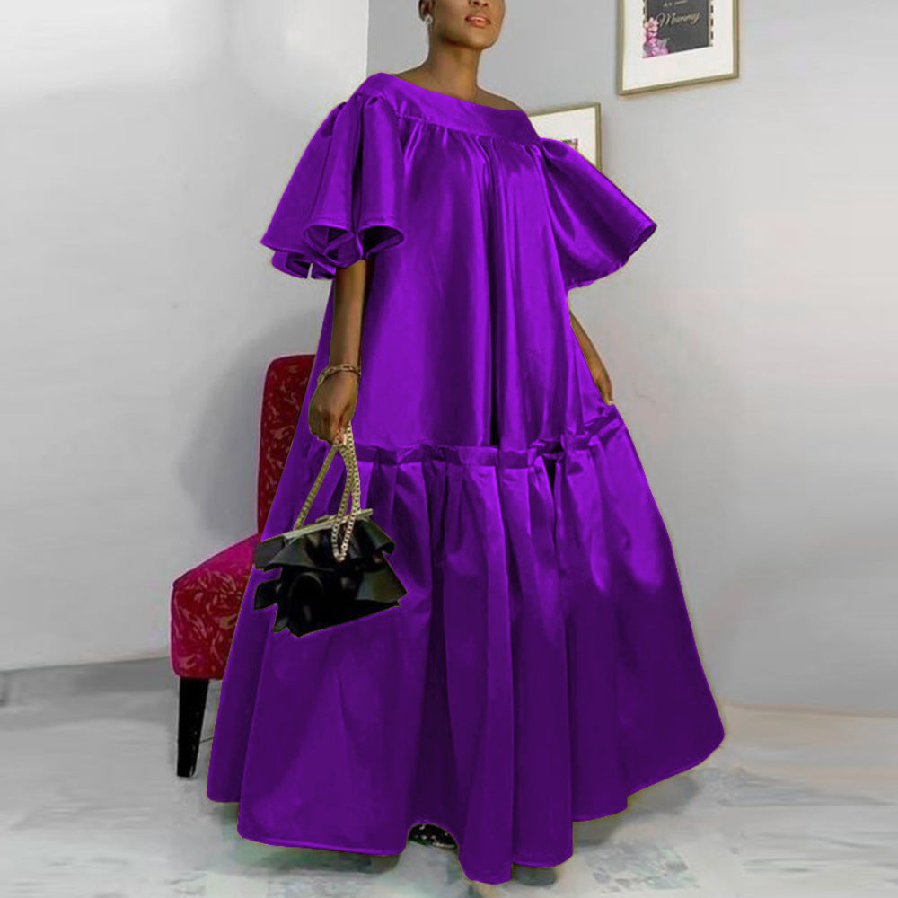 Damen Fließendes Maxikleid mit voluminösen Ärmeln Drune