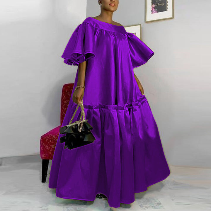 Damen Fließendes Maxikleid mit voluminösen Ärmeln Drune