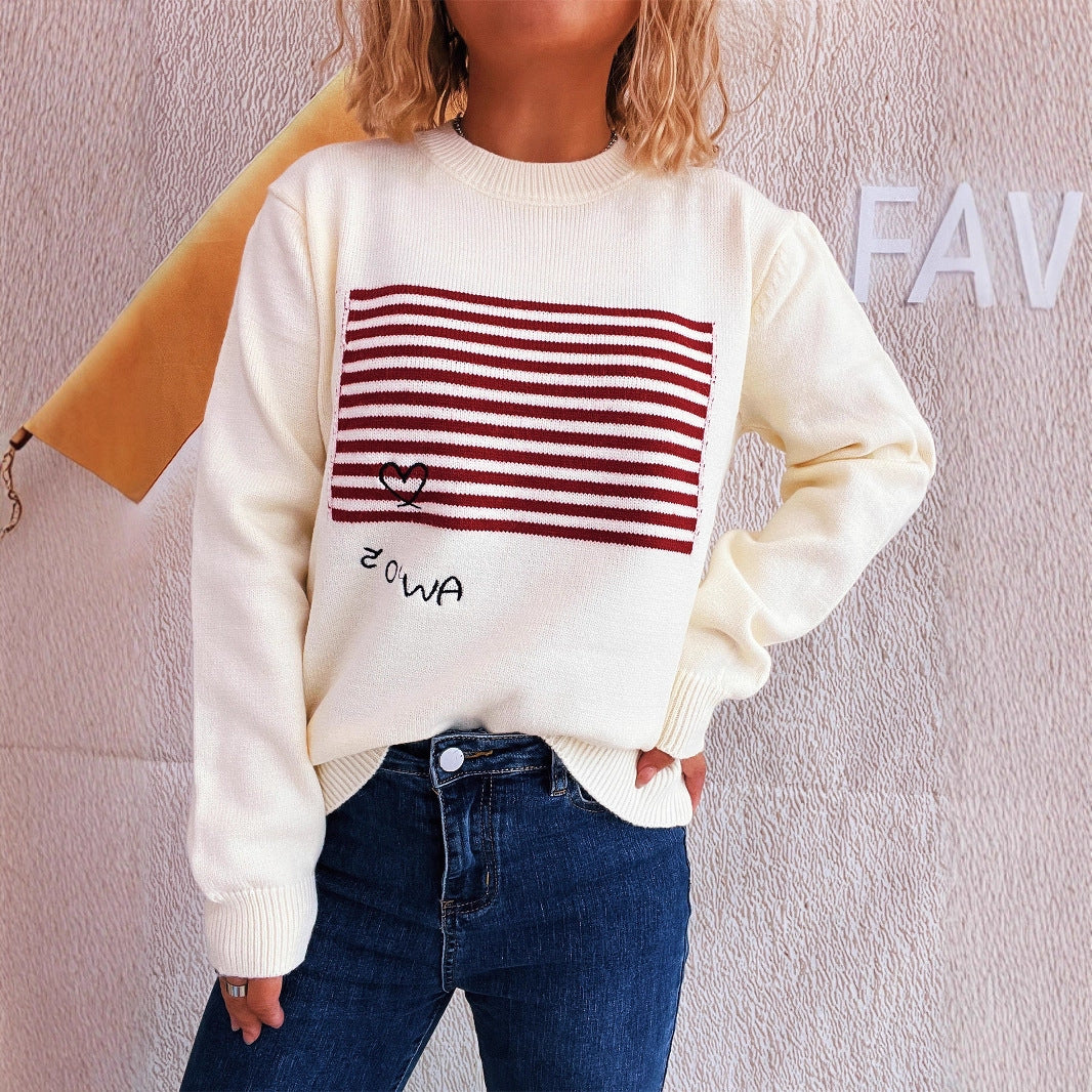 Damen gemütlicher Sweatshirt mit grafischem Print Drune