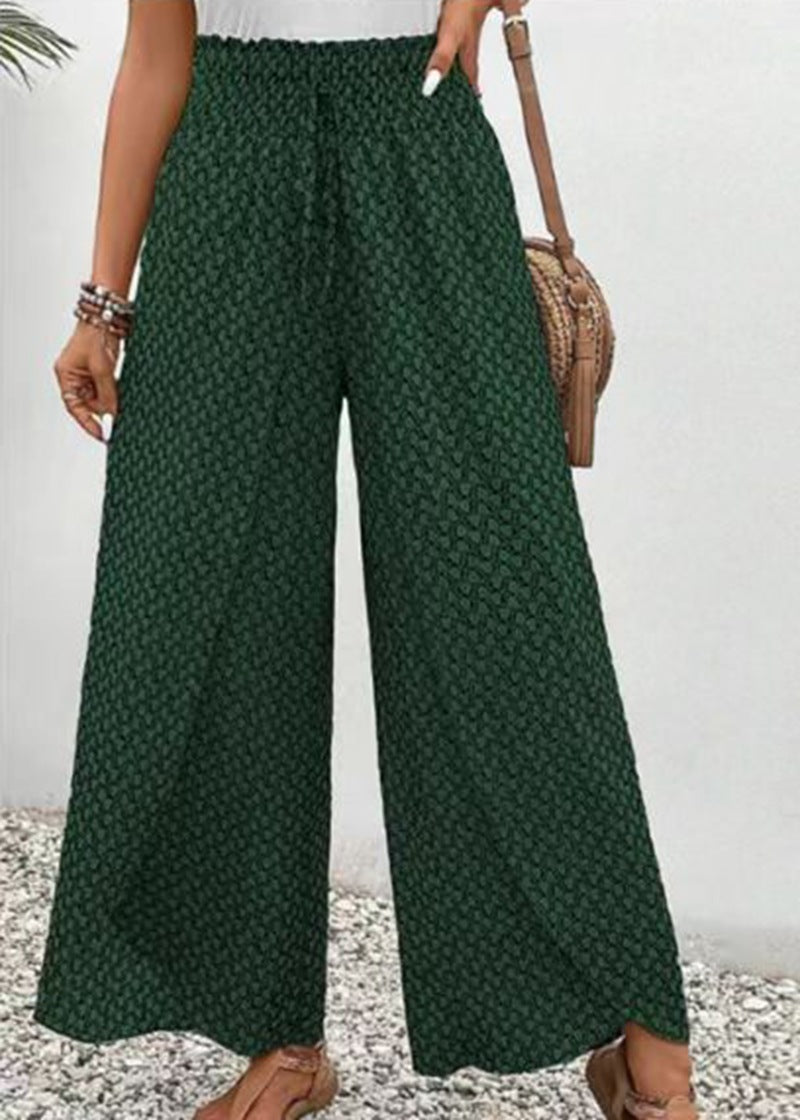 Damen Weitgeschnittene Hochbundhose mit elastischem Taillenband und grafischem Muster Drune