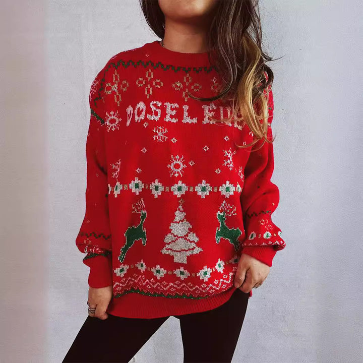 Damen Weihnachts-Pullover mit festlichem Motiv und weichem Material Drune