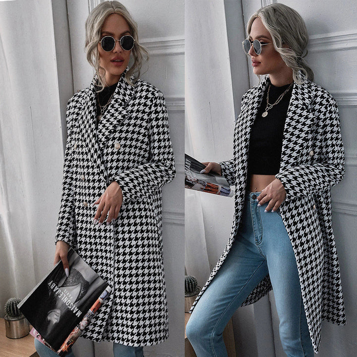 Damen Oversized Blazer im exklusiven Hahnentritt-Design Drune