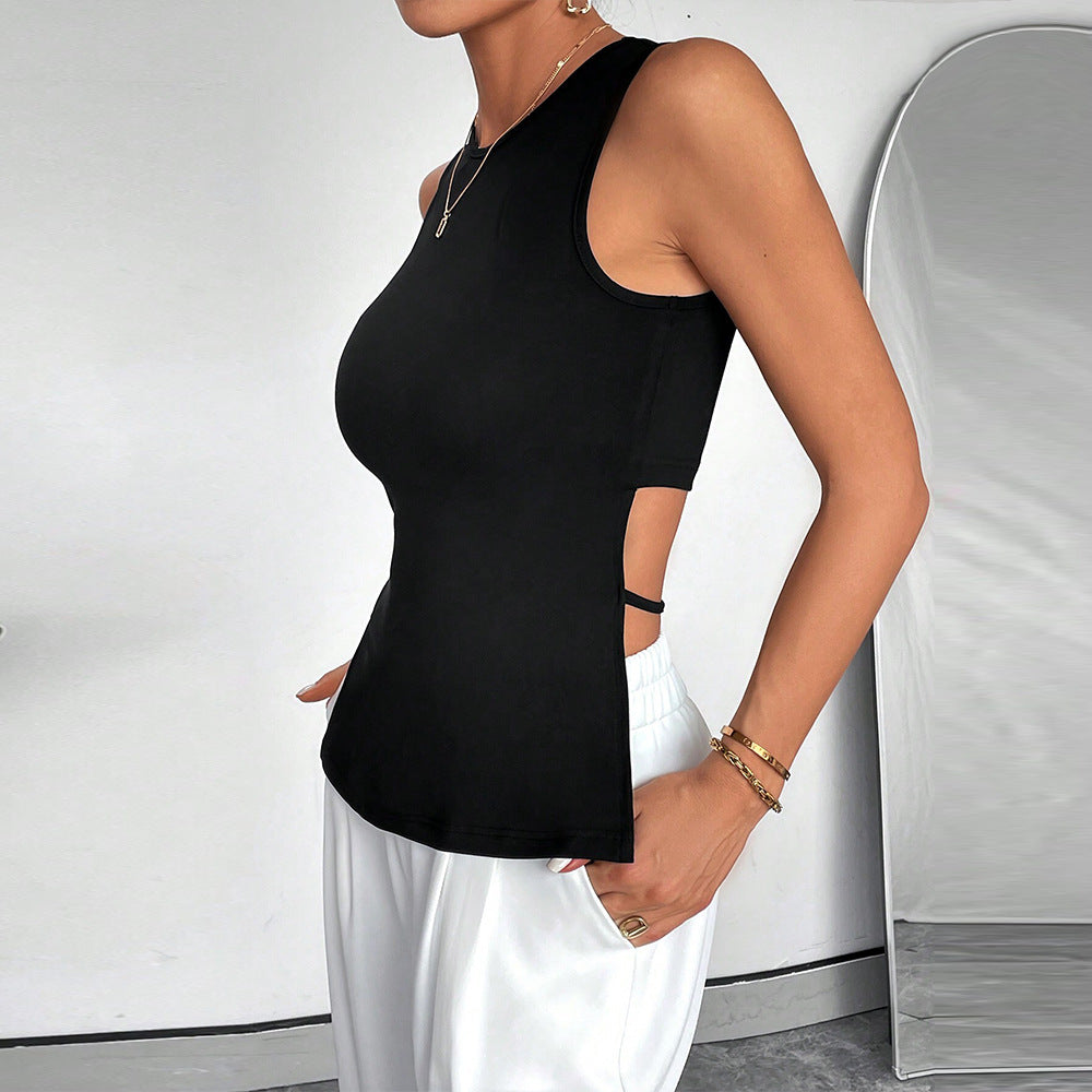Damen Sportliches Tanktop mit seitlichem Cut-Out Drune