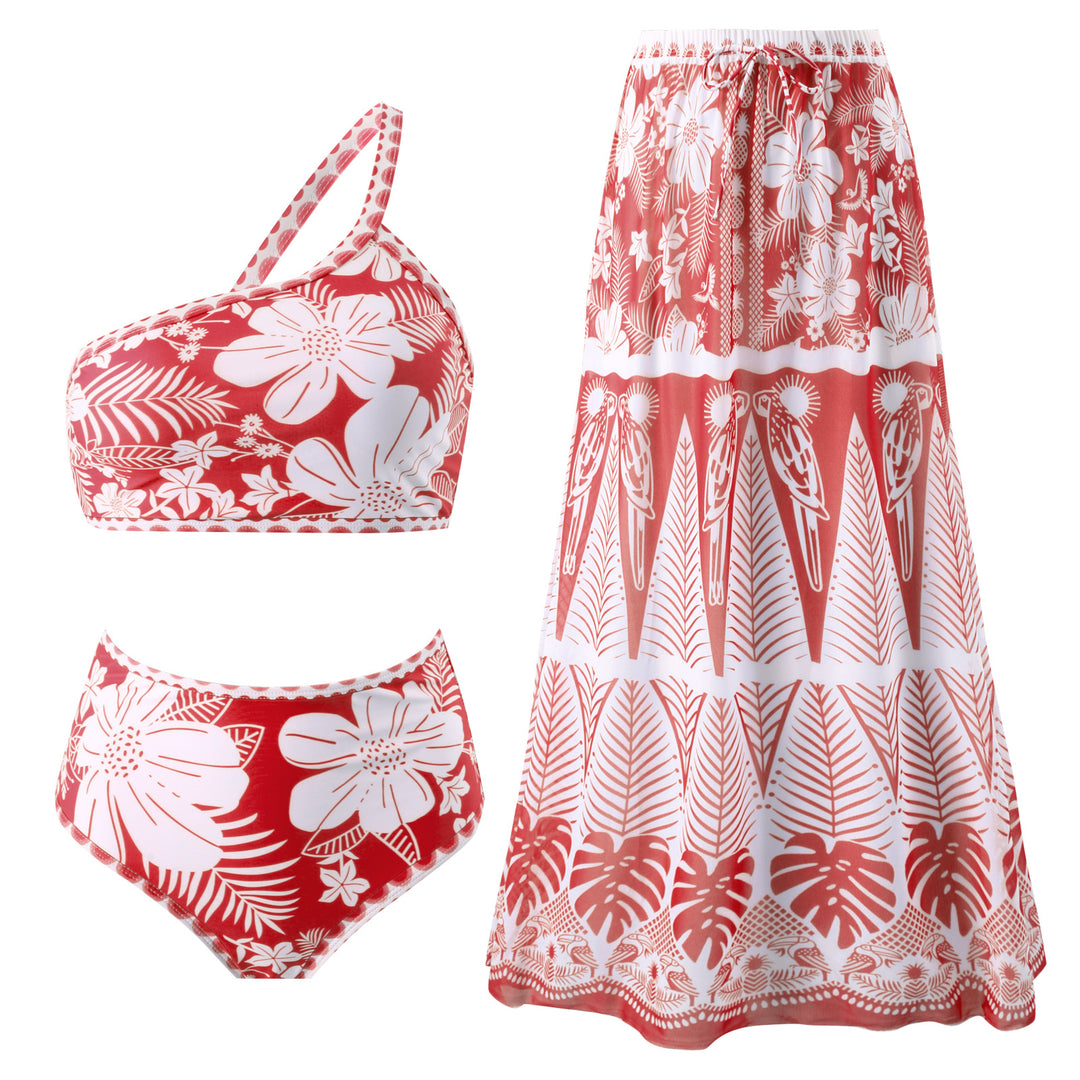 Damen Maxirock mit floralem Print und elastischem Bund Drune