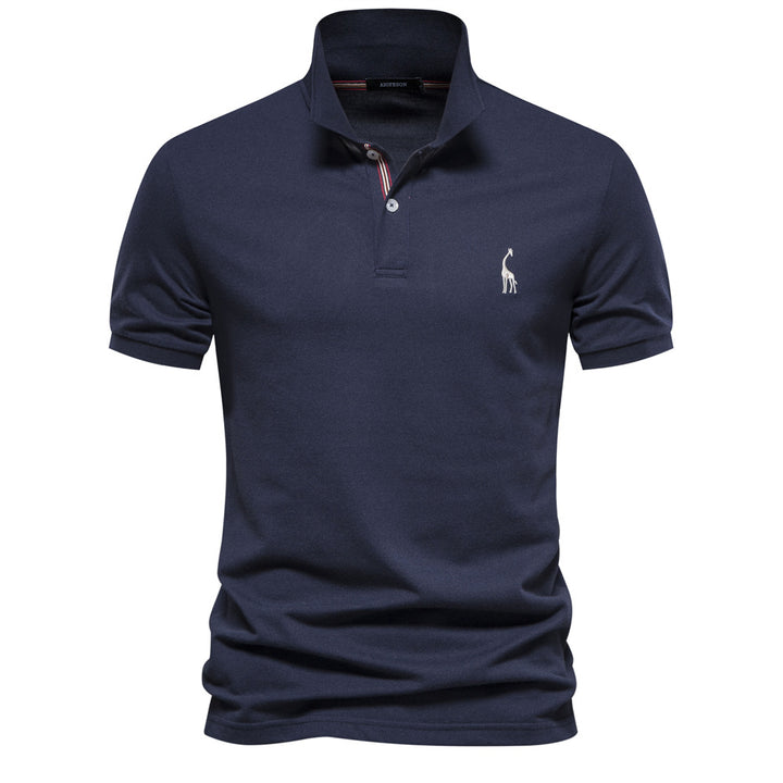 Herren Poloshirt aus atmungsaktiver Piqué-Baumwolle mit elegantem Stehkragen Drune