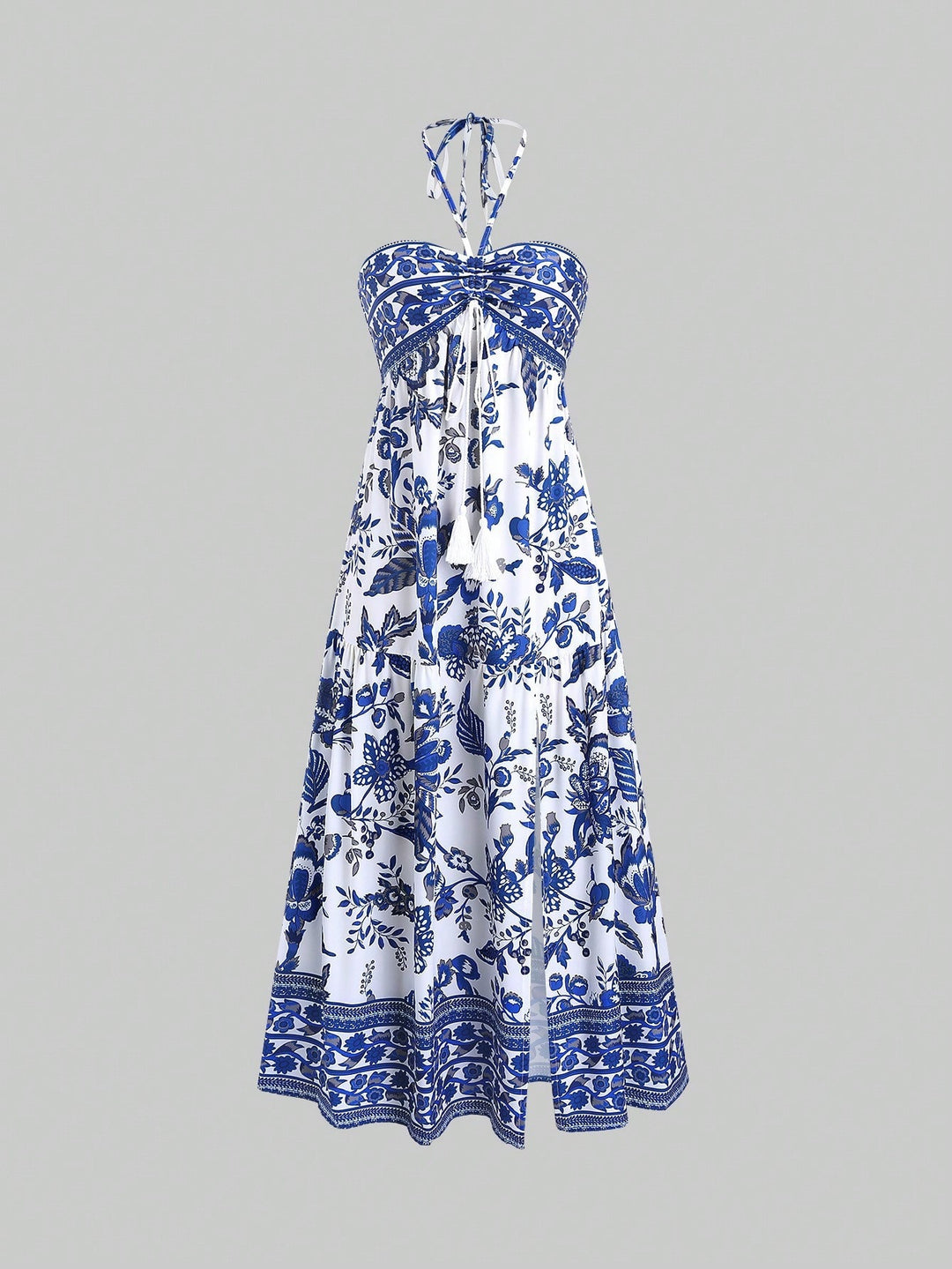 Damen Boho Maxikleid mit Trägern Drune