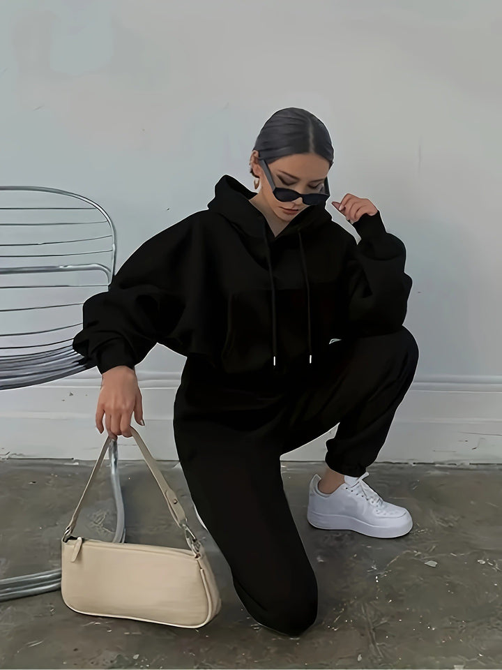 Damen Bequemer Kapuzenpullover mit lässigem Schnitt und praktischen Taschen Drune