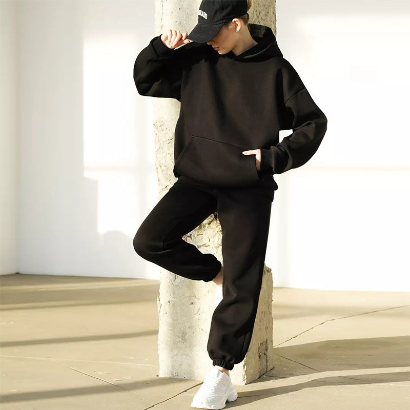 Damen entspannter Kapuzenpullover und Jogginghosen-Set Drune