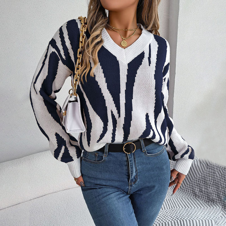 Drune | Modischer Pullover mit Gestricktem Farbblock