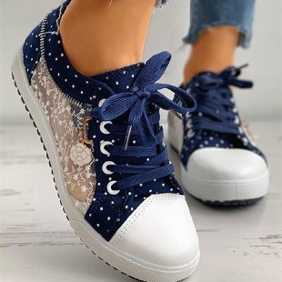 Damen Freizeitschuhe mit modischem Punktemuster und atmungsaktiver Struktur Drune