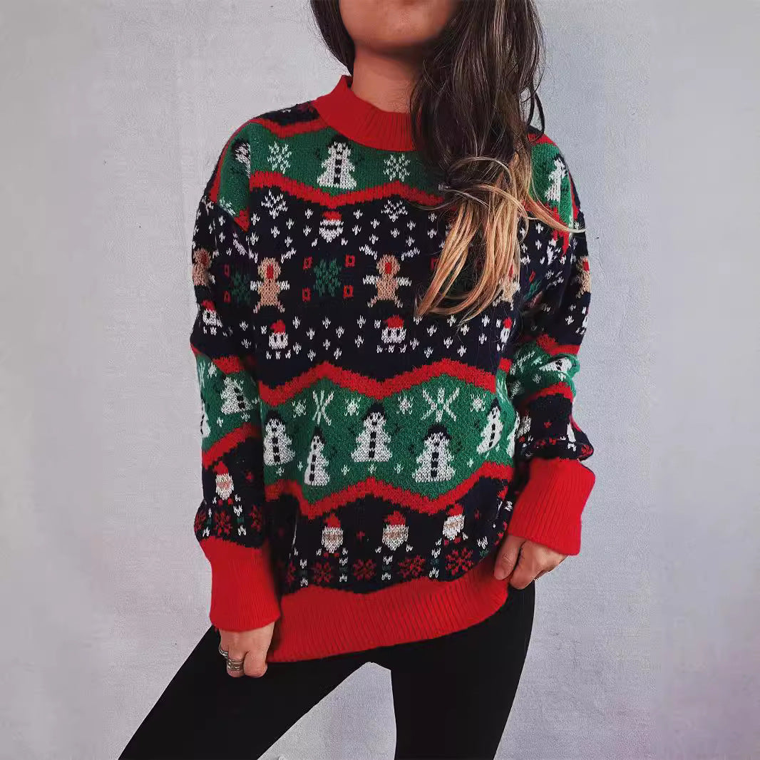 Damen Weihnachts-Pullover mit festlichem Design und verspielten Motiven Drune