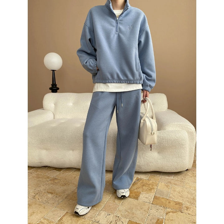 Damen lässiger Kapuzenpullover mit hohem Kragen und eleganter Passform Drune