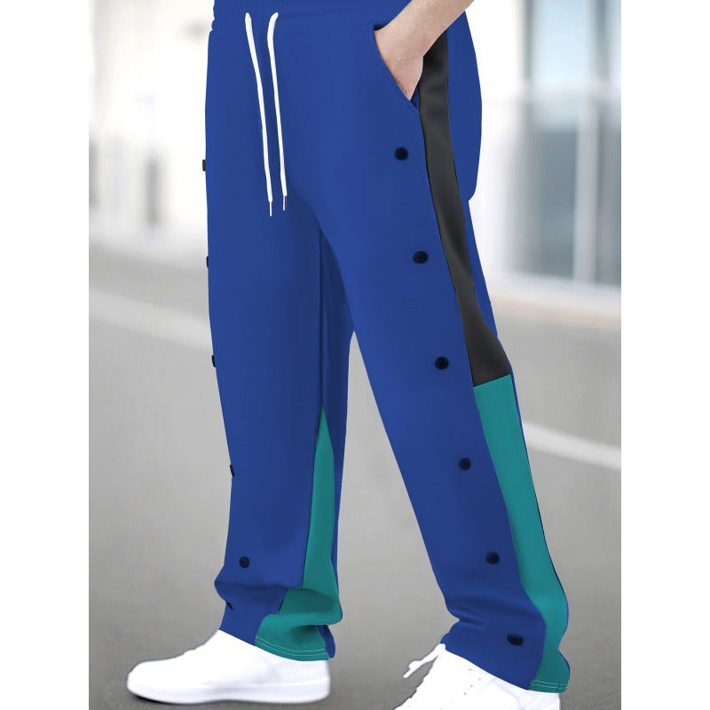 Herren Sportliche Trainingshose mit Druckknopfverschluss und atmungsaktiver Struktur Drune