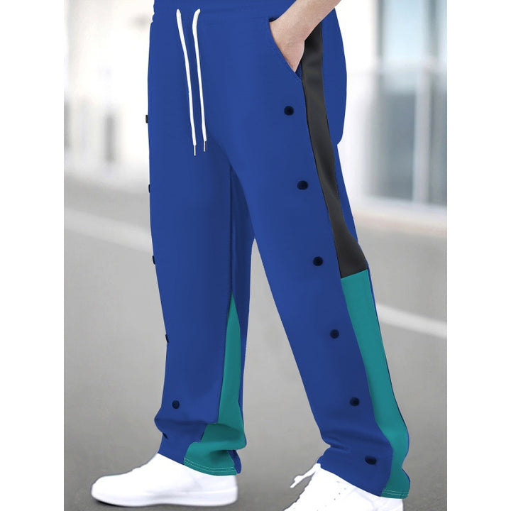 Herren Sportliche Trainingshose mit Druckknopfverschluss und atmungsaktiver Struktur Drune