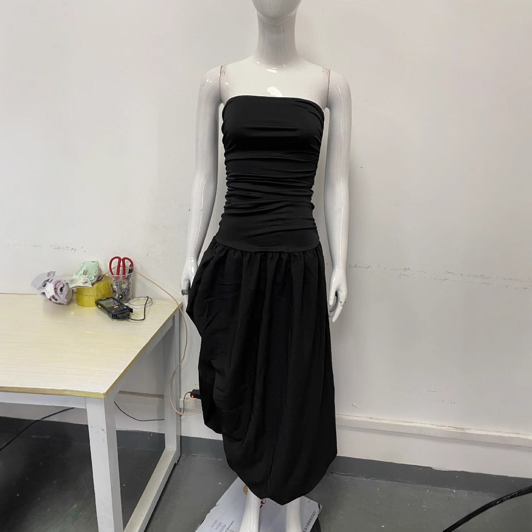 Damen Abendkleid mit figurbetontem Oberteil und asymmetrischem Rock Drune
