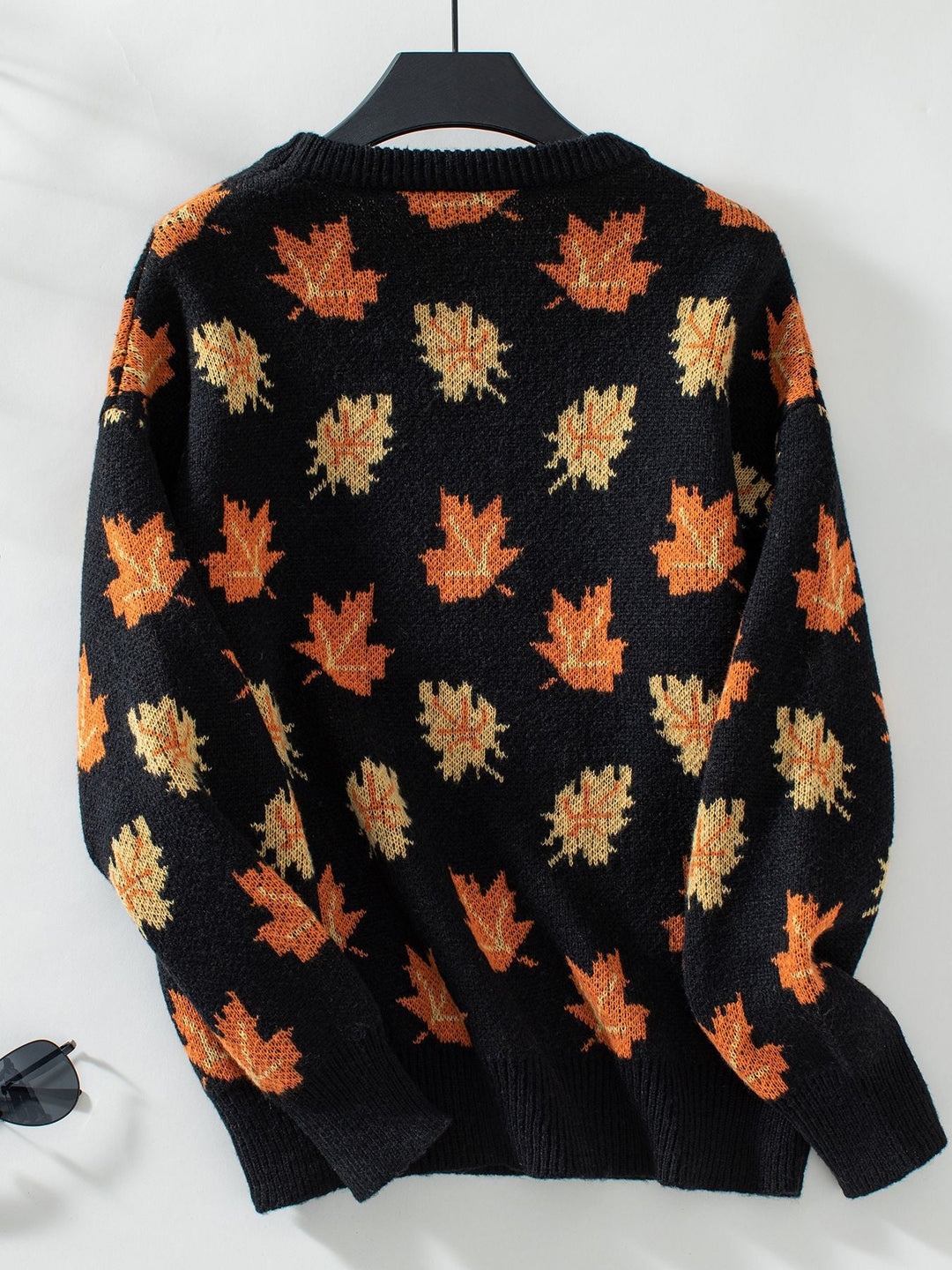 Drune Maple Leaf Jacquard Freizeit Pullover Sweater