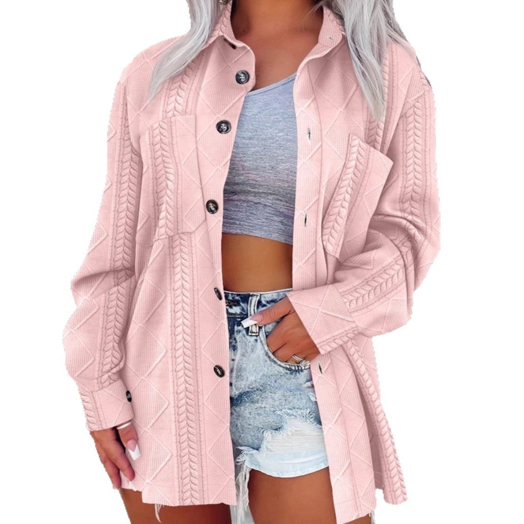 Damen Oversized Hemdjacke mit strukturiertem Design Drune