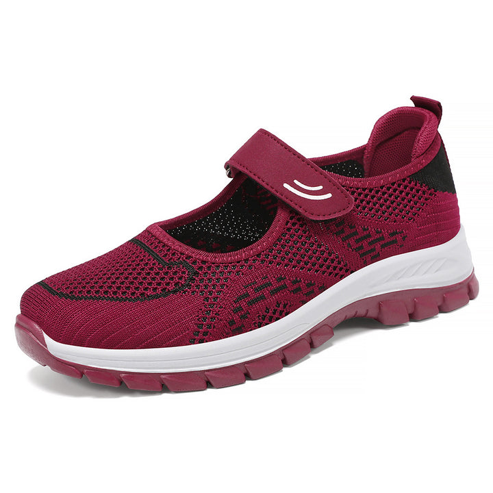 Damen Leichte Freizeitschuhe mit verstellbarem Riemen und atmungsaktivem Netzobermaterial Drune