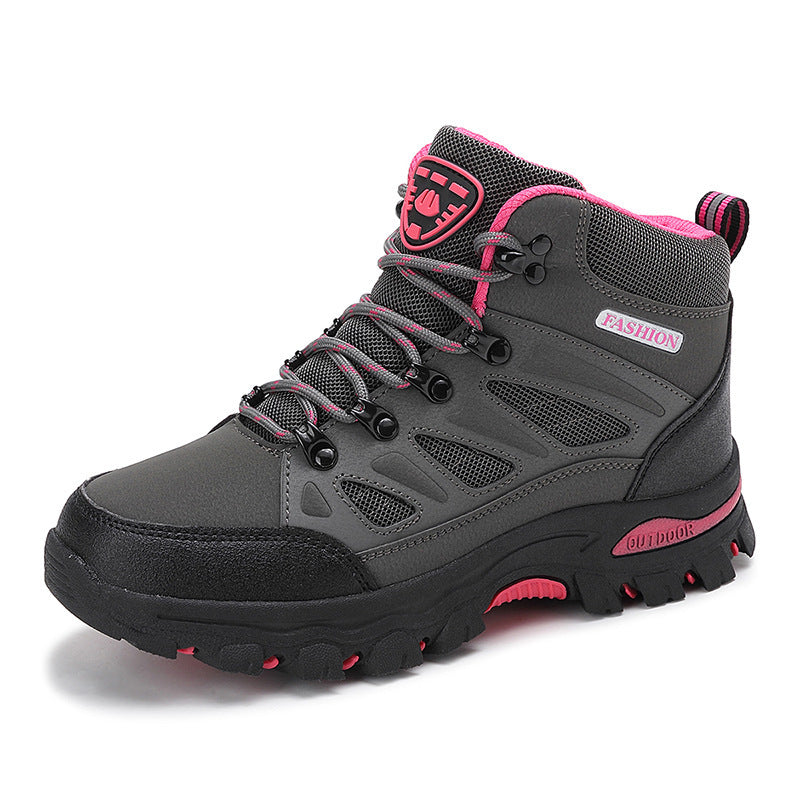 Damen nan wasserdichter knöchelhoher Trekkingstiefel mit atmungsaktivem Netzfutter und gepolstertem Schaft sowie rutschfester Profilsohle Drune