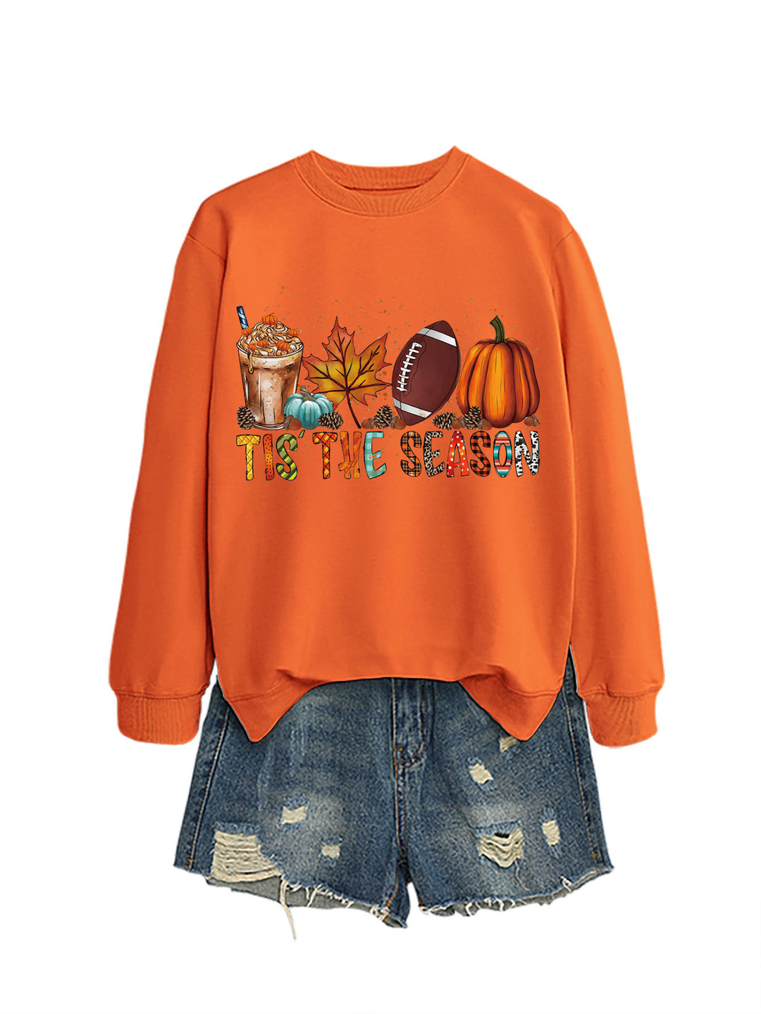 Damen Sweatshirt mit herbstlichem Motiv und lässigem Schnitt Drune