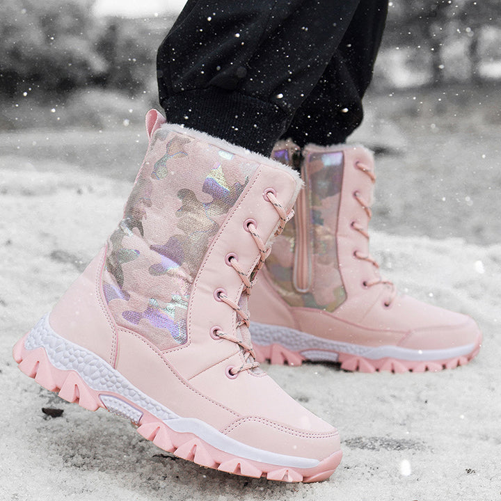 Damen Gefütterte Winterboots mit rutschfester Sohle und modischem Design Drune