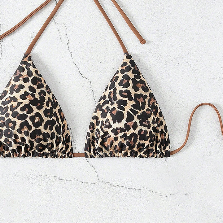 Damen Triangel-Bikini mit verspieltem Leopardenmuster Drune