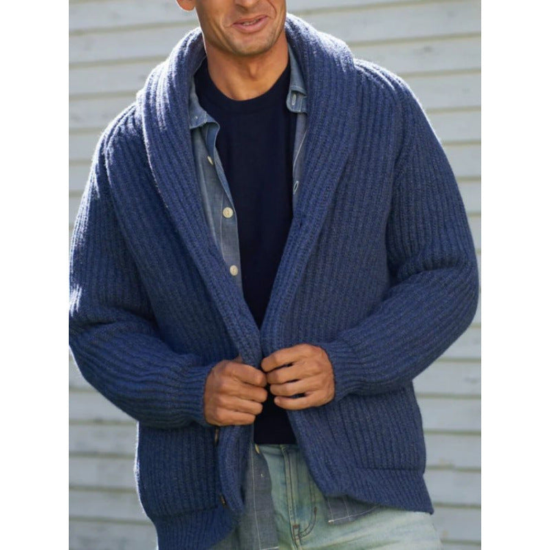 Herren Strickcardigan mit überworfenem Revers Drune