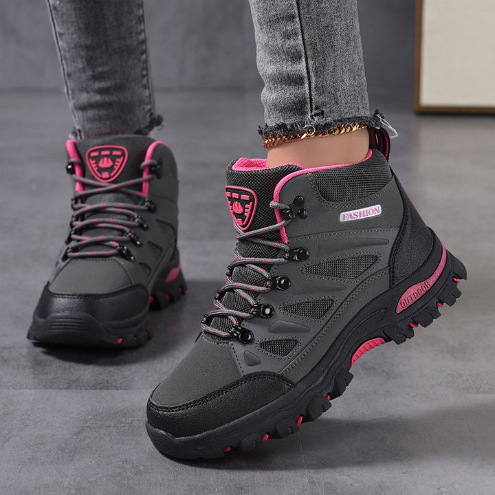 Damen nan wasserdichter knöchelhoher Trekkingstiefel mit atmungsaktivem Netzfutter und gepolstertem Schaft sowie rutschfester Profilsohle Drune