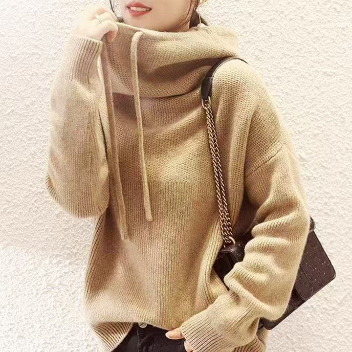 Damen Oversized-Pullover mit hohem Kragen und lässigem Schnitt Drune