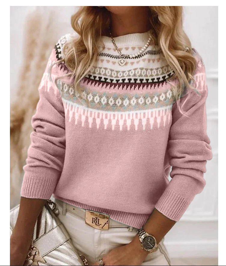Damen Pullover im skandinavischen Strickdesign mit verspieltem Muster Drune