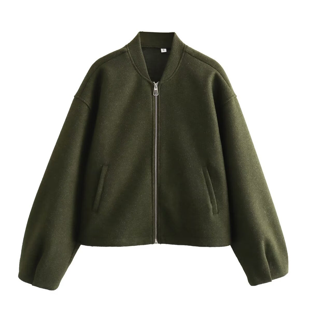 Damen lässige Steppjacke mit modernem Reißverschluss und praktischen Taschen Drune