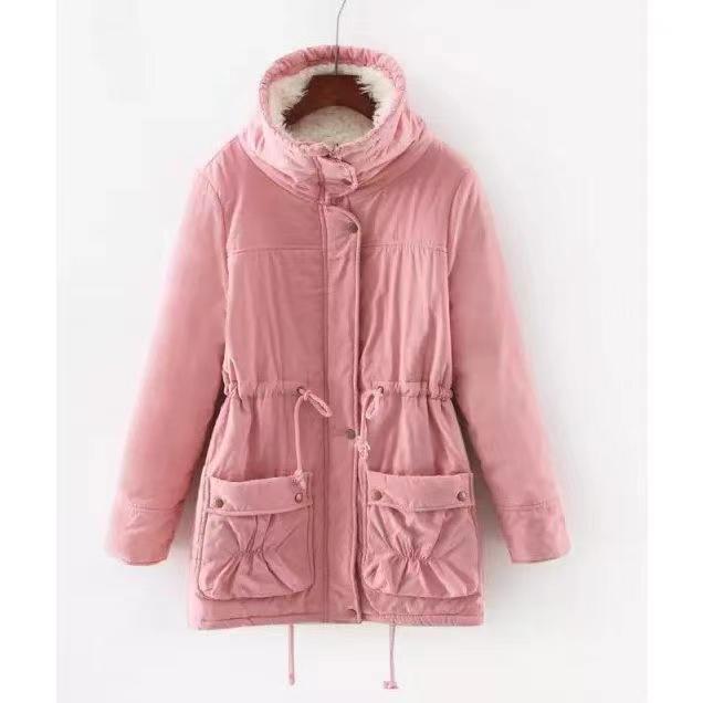 Damen lässige Steppjacke mit kuscheligem Innenfutter und verstellbarem Taillenzug Drune