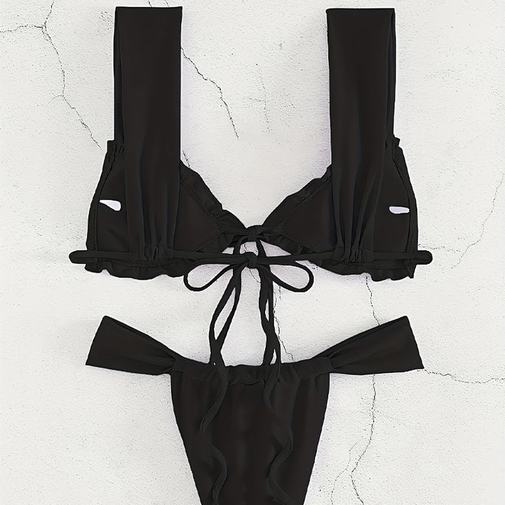 Damen Triangel-Bikini mit verstellbarem Bindeband und modischem Design Drune
