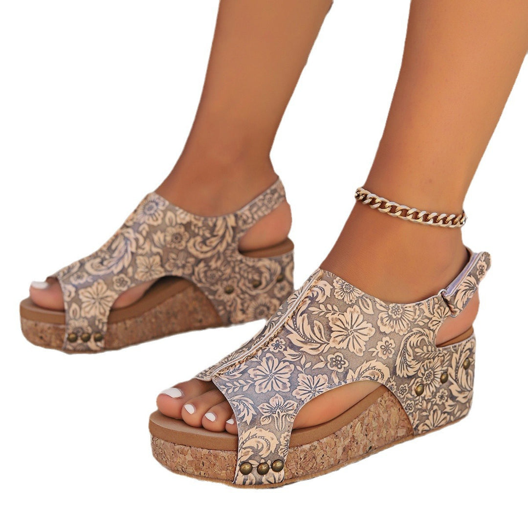 Damen Bequeme Keilabsatz-Sandalen mit anatomischem Fußbett Drune