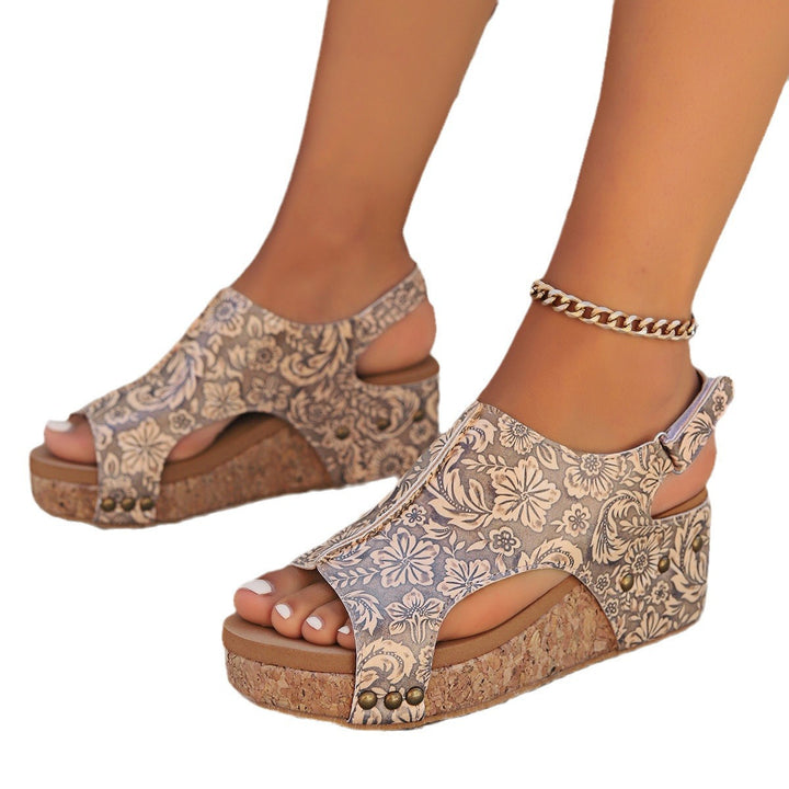 Damen Bequeme Keilabsatz-Sandalen mit anatomischem Fußbett Drune
