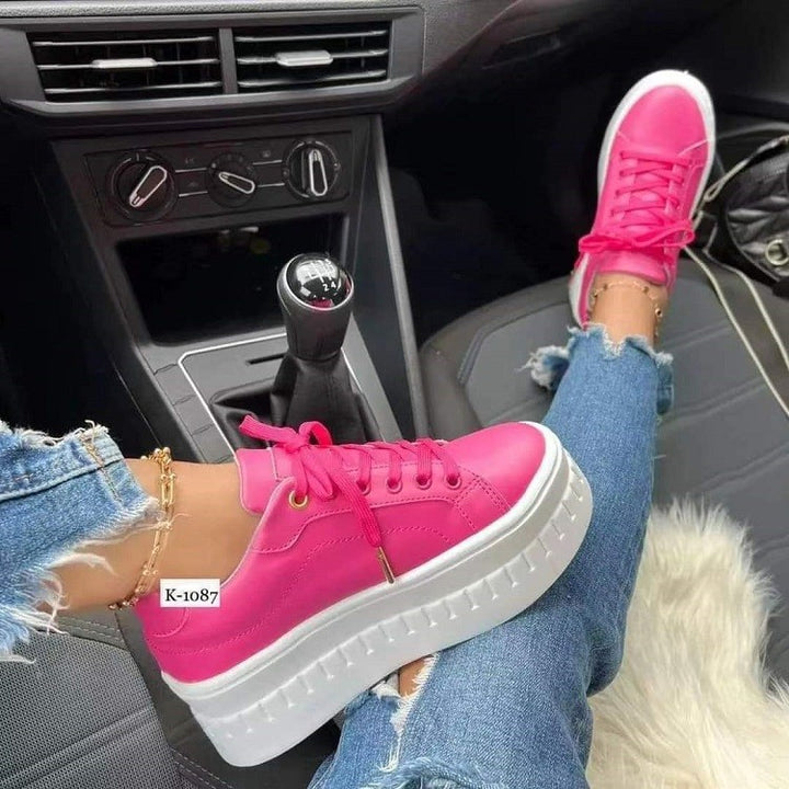Damen Plateau Sneakers Drune