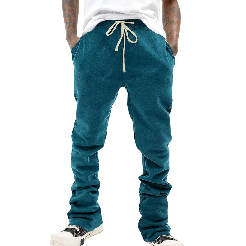 Herren nan lockere Sweatpants mit elastischem Komfortbund, Kordelzug, Fleece-Innenfutter und geradem Bein Drune