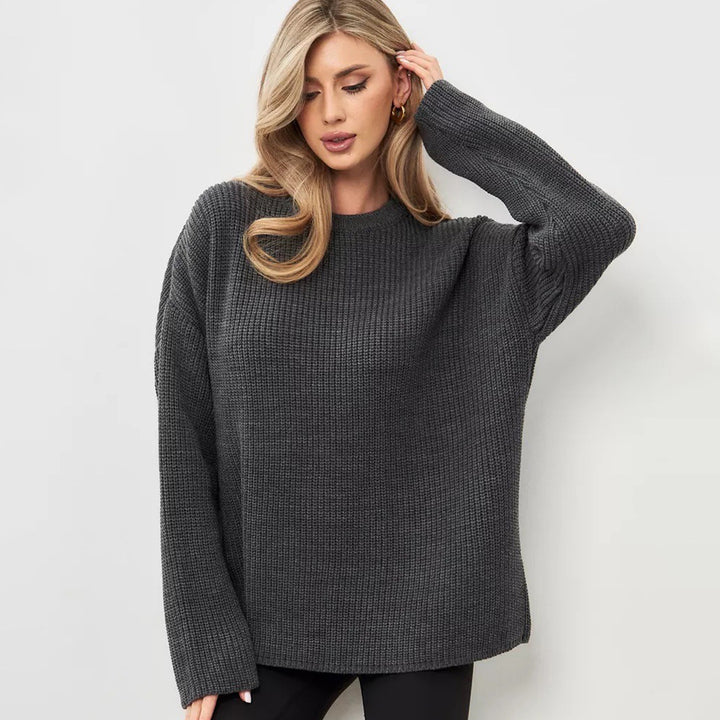 Damen Oversized Pullover mit strukturiertem Strick und weitem Schnitt Drune
