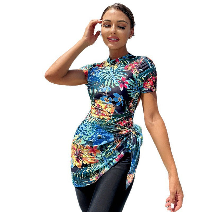 Damen Sportlicher Einteiler mit floralem Design Drune