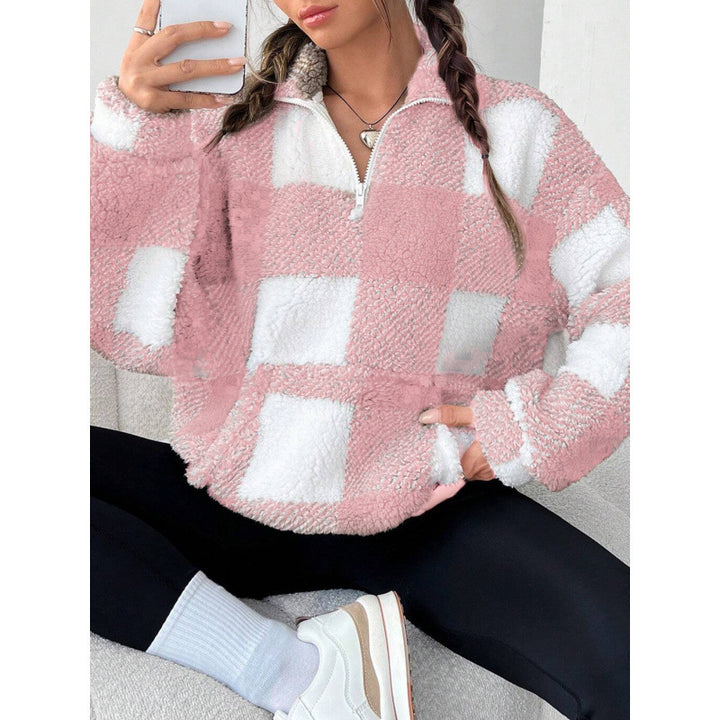 Damen kuscheliger Fleece-Pullover mit hohem Kragen Drune