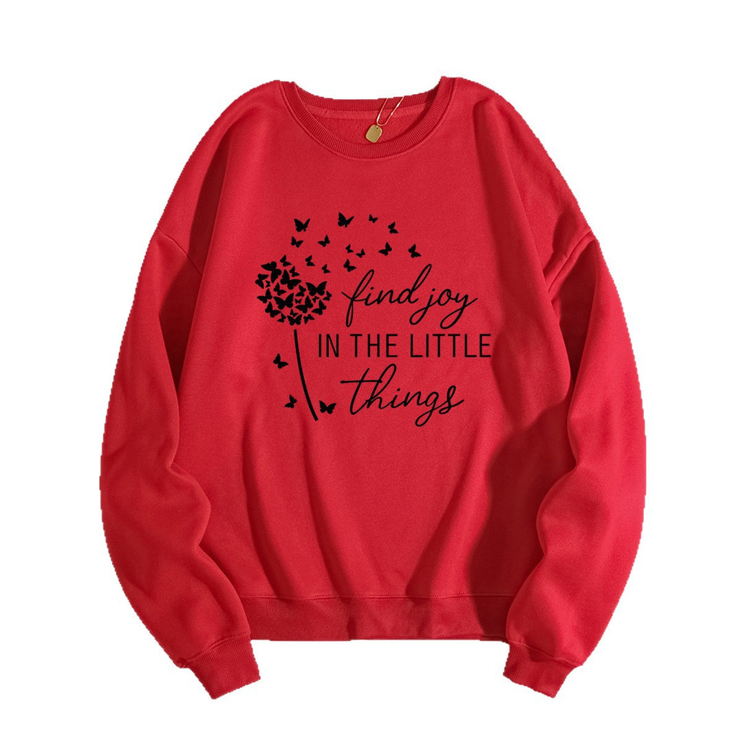 Damen Sweatshirt mit motivierendem Spruch und floralem Aufdruck Drune